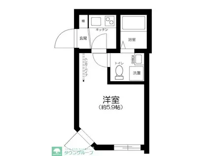 エオリア扇(1K/1階)の間取り写真