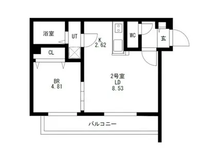 ディスティーノレジデンシア(1LDK/4階)の間取り写真