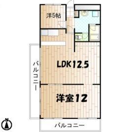 ハイマート屋島(2LDK/3階)の間取り写真