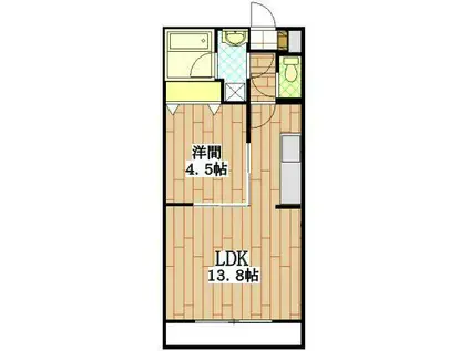 パディー江西(1LDK/2階)の間取り写真