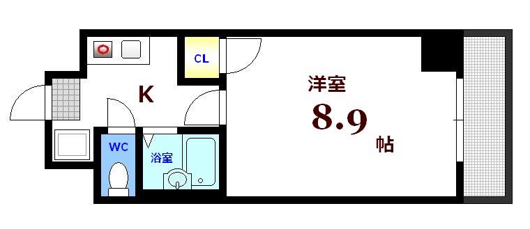 SIMPLE LIFE K(1K/7階)の間取り写真