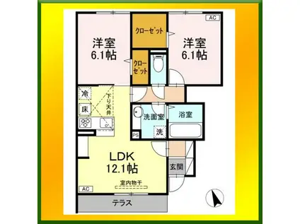 芝久保翠亭(2LDK/1階)の間取り写真