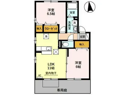 DEAR COURT(2LDK/1階)の間取り写真