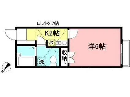 マ・ピエス読売ランド伍番館(1K/1階)の間取り写真