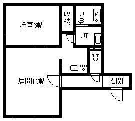 ウッドベル(1LDK/3階)の間取り写真