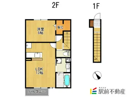 オプティマムハウス B棟(1LDK/2階)の間取り写真