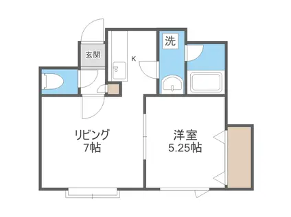 ウッドビレッジIII(1LDK/3階)の間取り写真