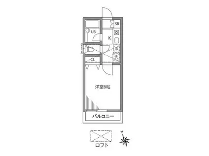 つつじヶ丘ビレッジ(1K/1階)の間取り写真