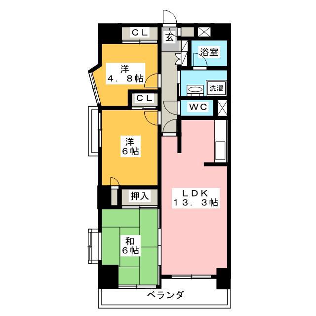 日本泉ビル(3LDK/11階)の間取り写真
