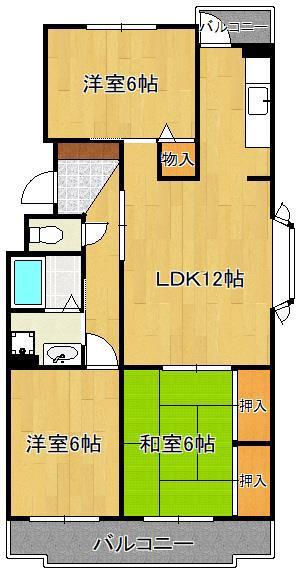 プレジデントタカヤ3(3LDK/4階)の間取り写真