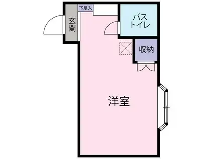 クロノス平塚西(ワンルーム/1階)の間取り写真