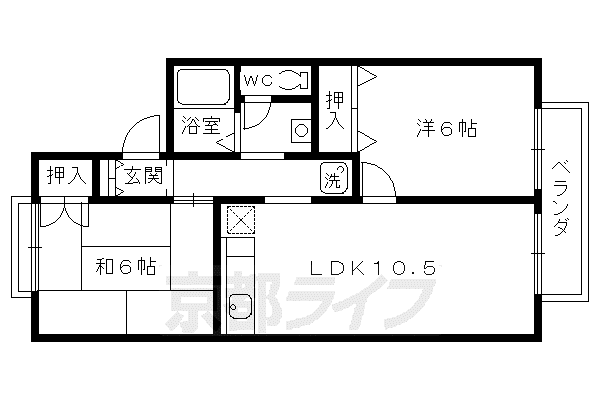 セジュールりょう(2LDK/1階)の間取り写真