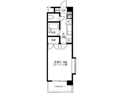 グランデアオキ(1K/3階)の間取り写真