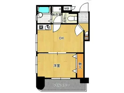 ダイナコート六本松Ⅱ(1K/6階)の間取り写真