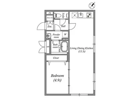 LEGALAND都立大学II(1LDK/3階)の間取り写真
