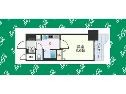 プレサンス名古屋城前(1K/10階)の間取り写真