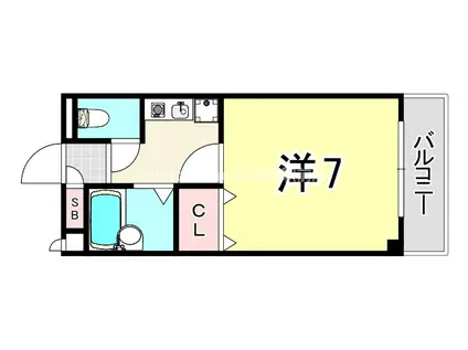 カーサグランテ竹島(1K/1階)の間取り写真