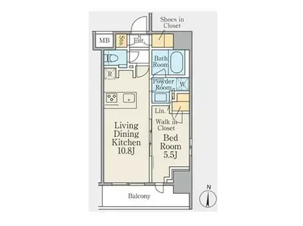 クレストコート本所吾妻橋(1LDK/2階)の間取り写真