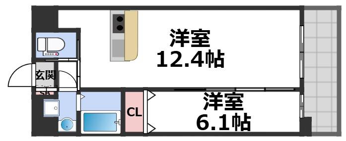 プレジオ永和ASIAN(1LDK/4階)の間取り写真
