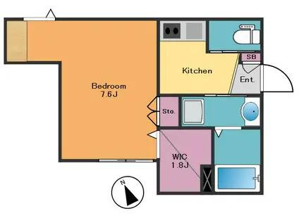 ラフィネ(1K/1階)の間取り写真