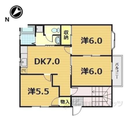 ファミール1(3DK/2階)の間取り写真