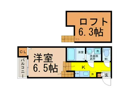 アレッタ大曽根(1K/1階)の間取り写真