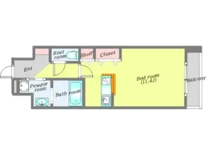 アークデュオ仙台苦竹(1K/2階)の間取り写真