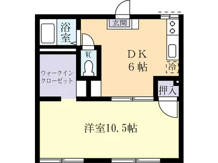 鈴木ハイツA(1DK/1階)の間取り写真