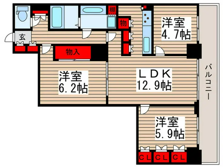 ライブタワー武蔵浦和 36階階 間取り