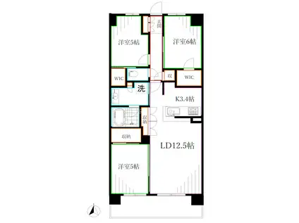 トラープランド蒼麗館(3LDK/7階)の間取り写真