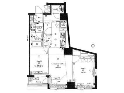 アルテシモヴェルデ(2LDK/2階)の間取り写真