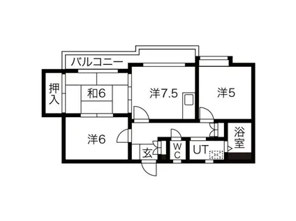 ヴィラ白壁(3DK/2階)の間取り写真