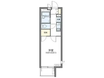 レオパレスヴァンルミエール(1K/1階)の間取り写真