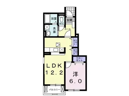 めぞん アルモニー(1LDK/1階)の間取り写真