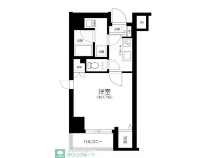 スカイコート清澄庭園(1K/3階)の間取り写真