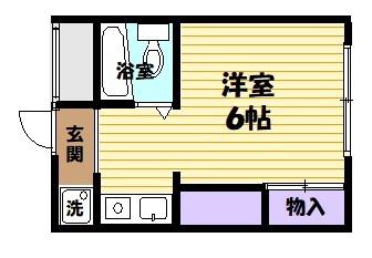 ハースサイド中垣内(ワンルーム/2階)の間取り写真
