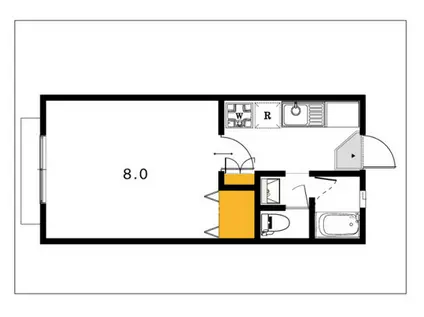 ラックハイツ国富A(1K/2階)の間取り写真