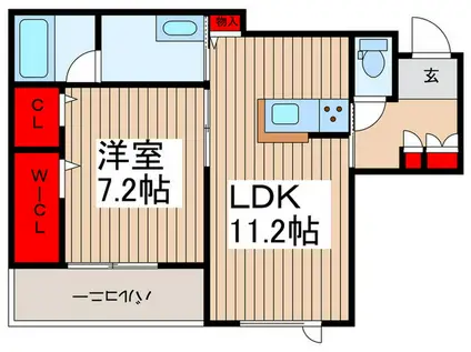 セルディーナ天神(1LDK/3階)の間取り写真