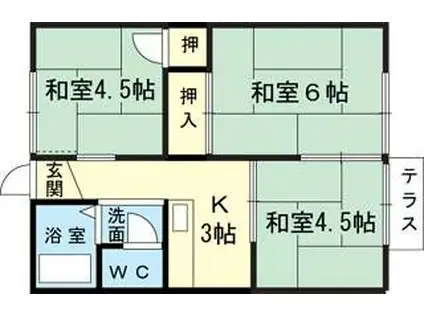 ハイツ松本(3K/1階)の間取り写真