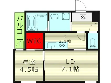 フジパレス新森III番館(1LDK/2階)の間取り写真
