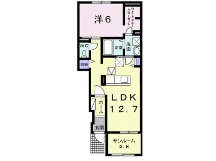 エム・グラース II(1LDK/1階)の間取り写真