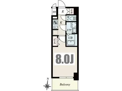 S-RESIDENCE堀田ノース II(1K/6階)の間取り写真
