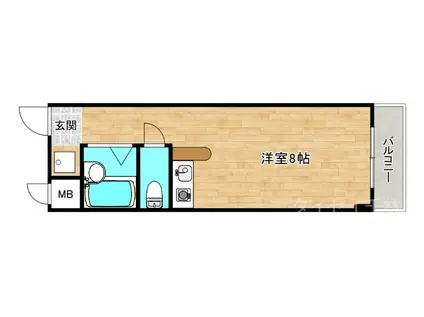 カーサエクリオ(ワンルーム/1階)の間取り写真