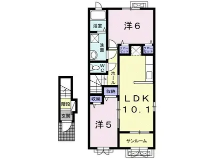 ポライトリーA(2LDK/2階)の間取り写真