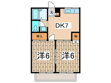 シティプラザ(2DK/3階)の間取り写真