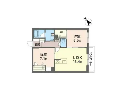 ノーブル・ユウ(2LDK/1階)の間取り写真