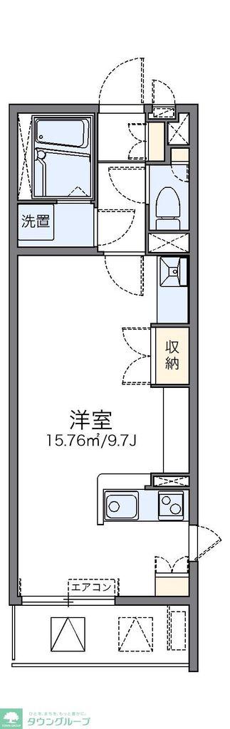 レオネクストアシュ(ワンルーム/2階)の間取り写真