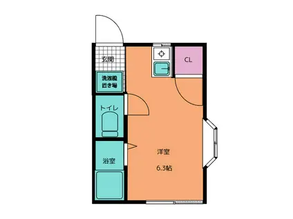 コスモエイト(ワンルーム/2階)の間取り写真