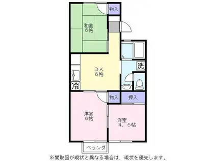 ウワトハイツA(3DK/2階)の間取り写真