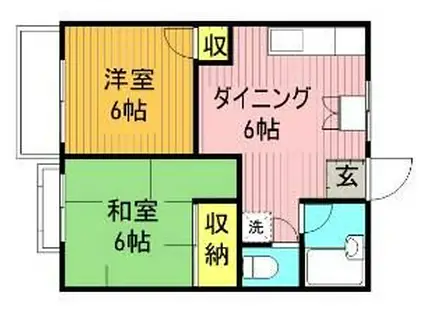 第2メゾン吉野(2DK/2階)の間取り写真